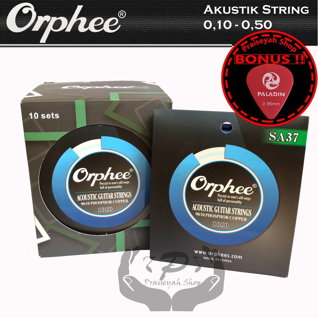 Senar Gitar Akustik String 0,10 Orphee SA37 Phosphor Copper SA 37