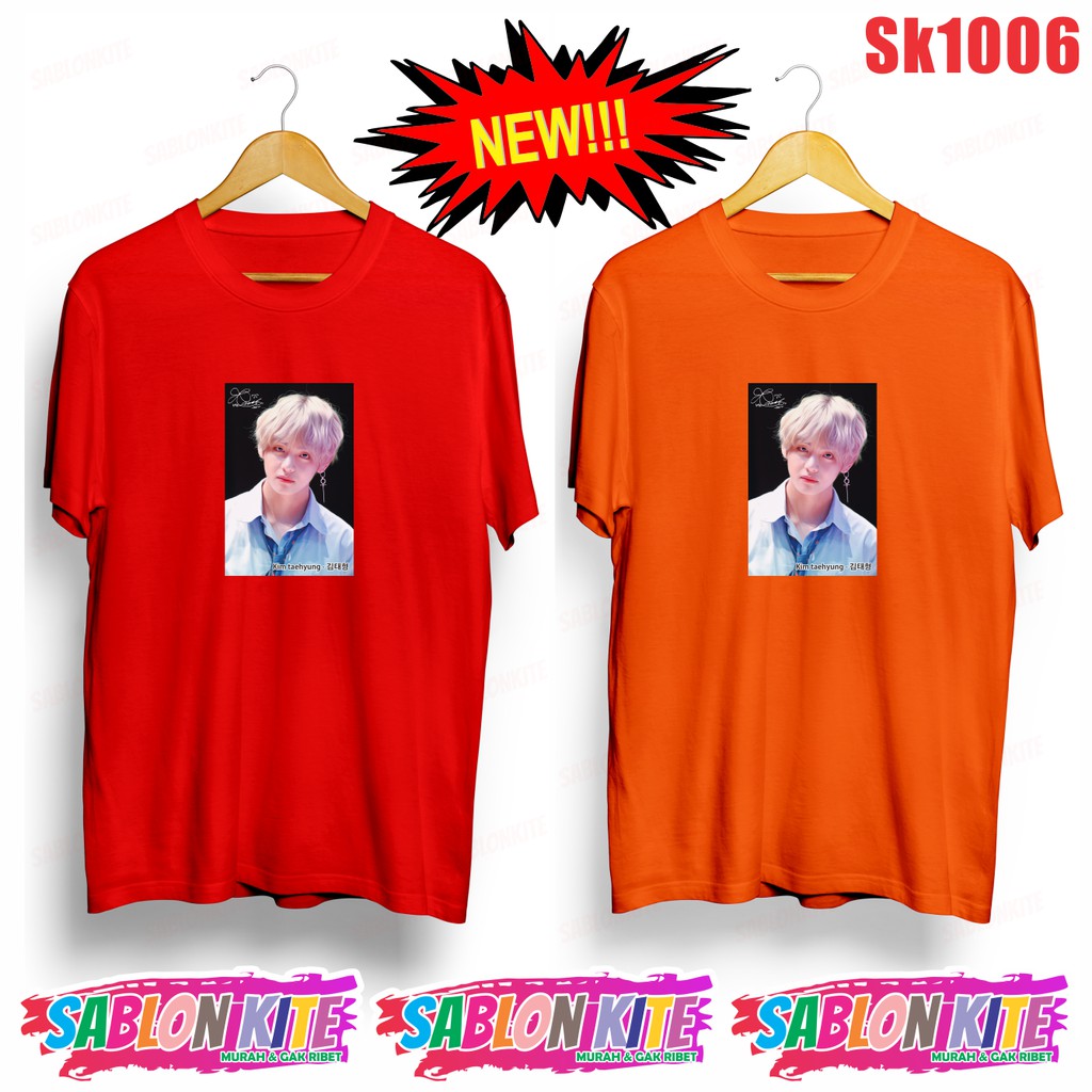 MURAH!!! KAOS KPOP TAEHYUNG V SK1006 FG JK V JIN JH JM SG UNISEX COMBED 30S