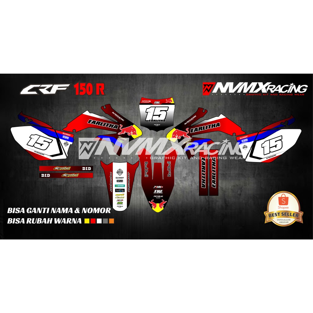 DECAL STICKER CRF 150 R OLD REDBULL