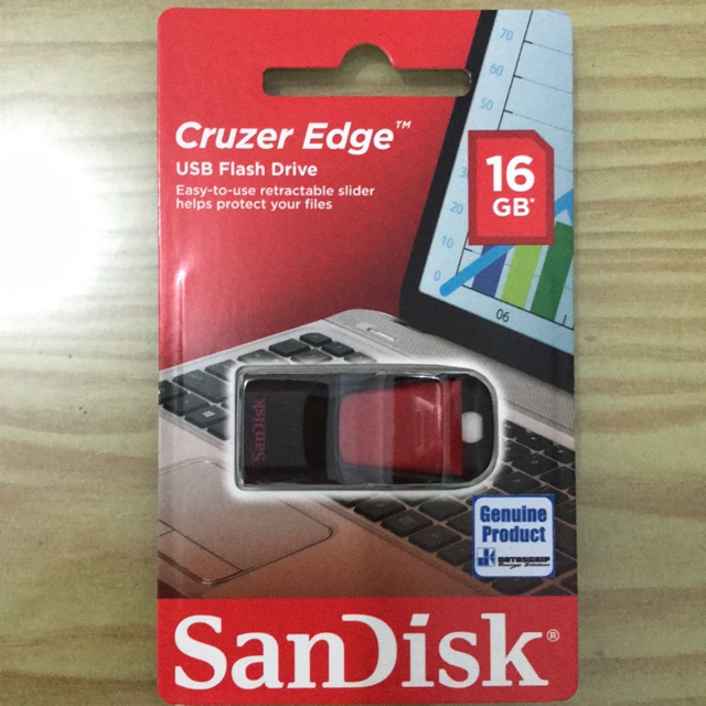 FD SANDISK 16GB cruzer EDGE USB FLASH DRIVE UFD ORIGINAL FLASHDISK ORIGINAL