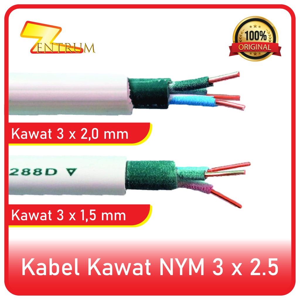 Kabel Listrik Kawat NYM 3 x 2.5 (30 Meter)