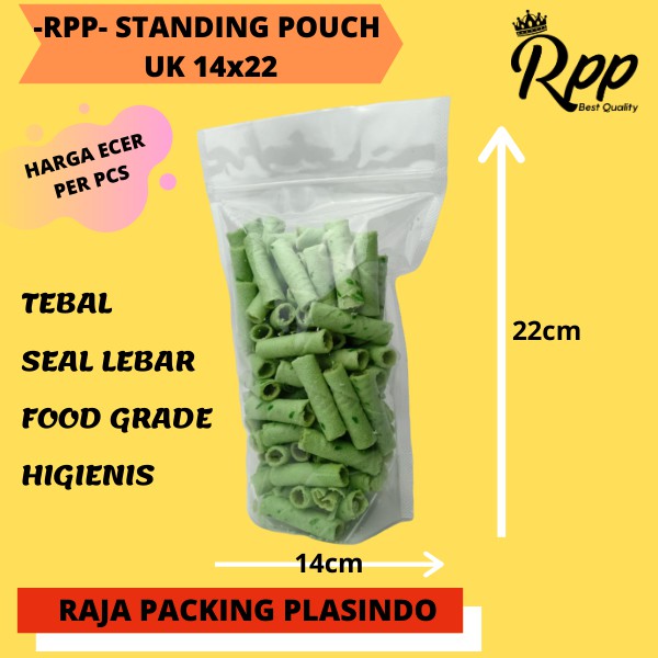 &lt;Ecer&gt; Plastik Standing Pouch Uk 14x22 plastik pudot snack  Plastik cemilan Kemasan coklat termurah