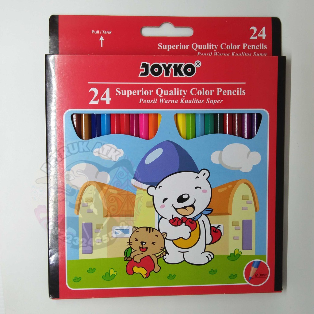 

[SET] PENSIL WARNA JOYKO CP-24PB COLOR PENCILS 24 WARNA*