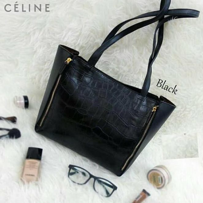 Ready Lagi ..! Tas Wanita murah cewek import batam fashion branded,CELINE CABAS CROCO - Hitam ,.