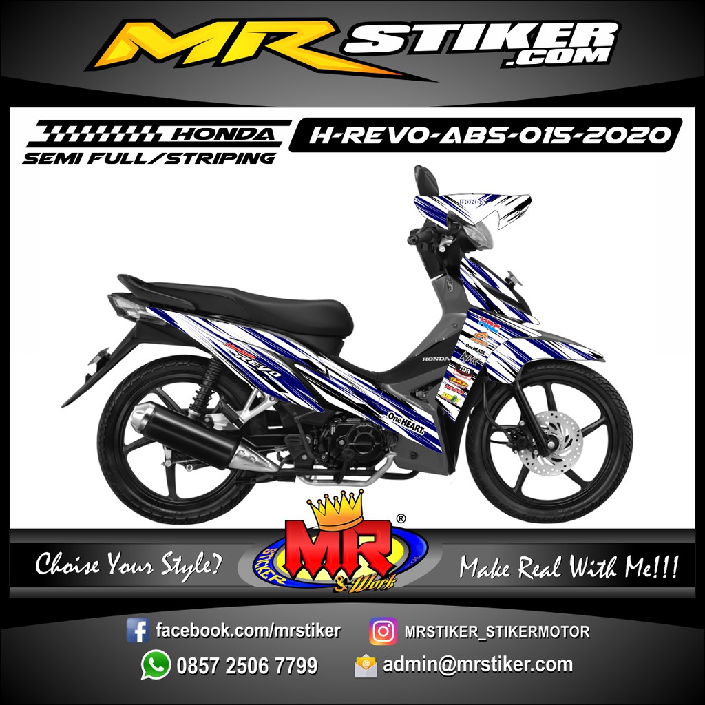 Decal Stiker Motor Semifull Variasi Honda Revo Absolute Racing Strip Shopee Indonesia