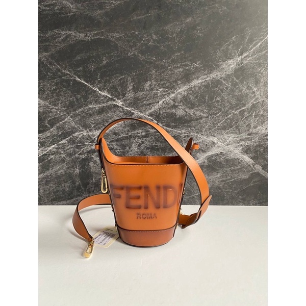 Fendi Bouquet bucket bag roma logo brown