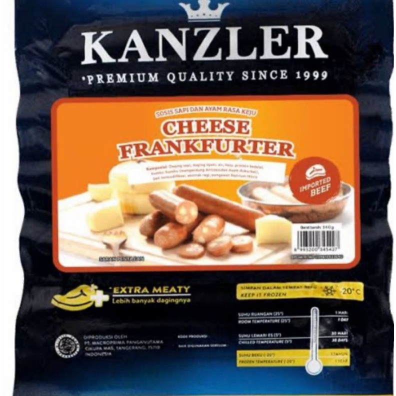 sosis Kanzler cheese Frankfurter 360gr