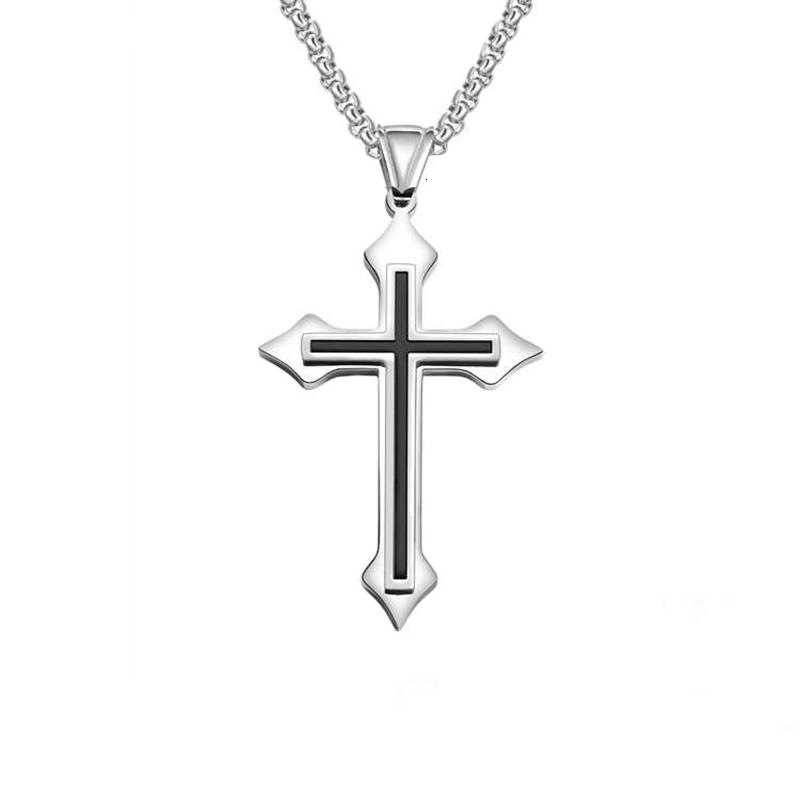 19082Harajuku style street personality cross necklace wild pendant