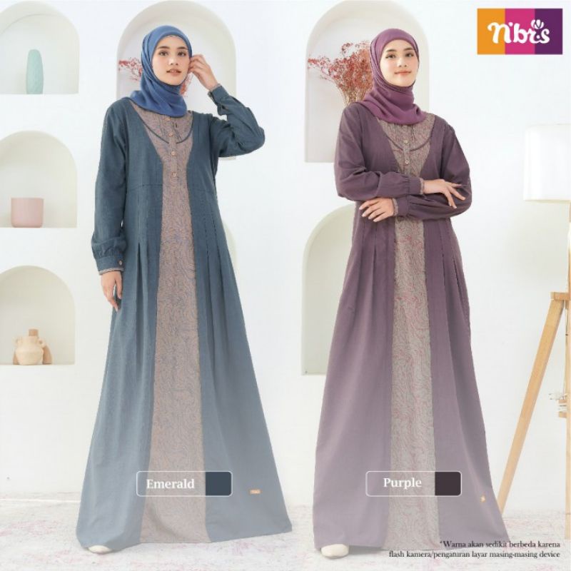 Gamis Nibras NB B103 Terbaru/Terlaris Baju Muslim Nibras wanita Pakaian Muslim Wanita Nibras