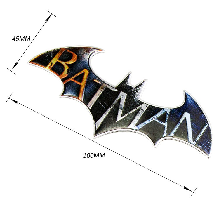 1pc Stiker Emblem Logo Batman 3d Bahan Metal Untuk Mobil / Truk / Motor