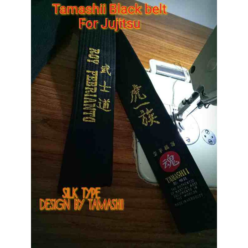SABUK HITAM BELADIRI,BLACK BELT  TYPE SILK, TEBAL, UNTUK JUJITSU,KARATE,AIKIDO DLL.