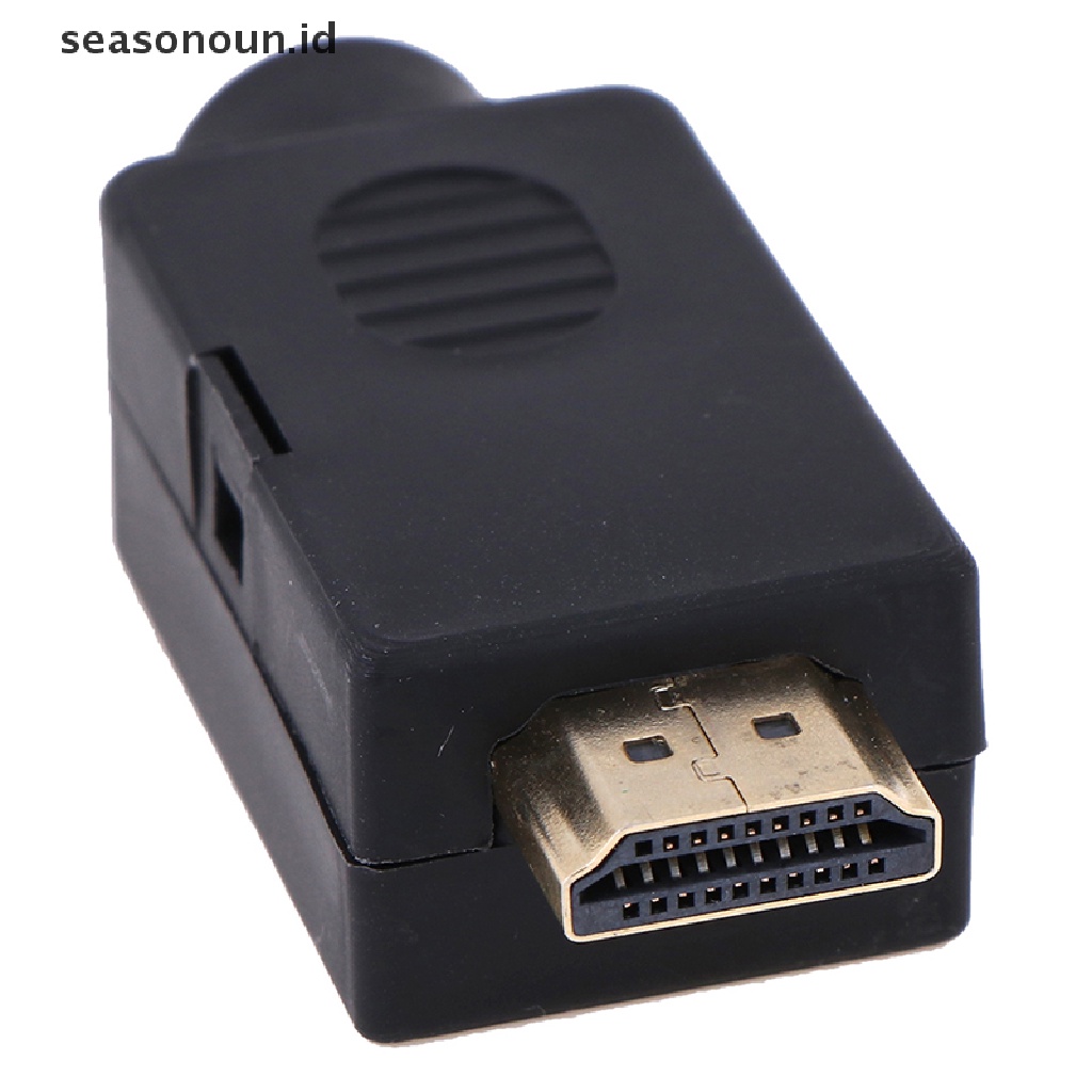 Konektor Terminal HDMI Male 19P Plug Breakout Tanpa Solder Dengan Penutup
