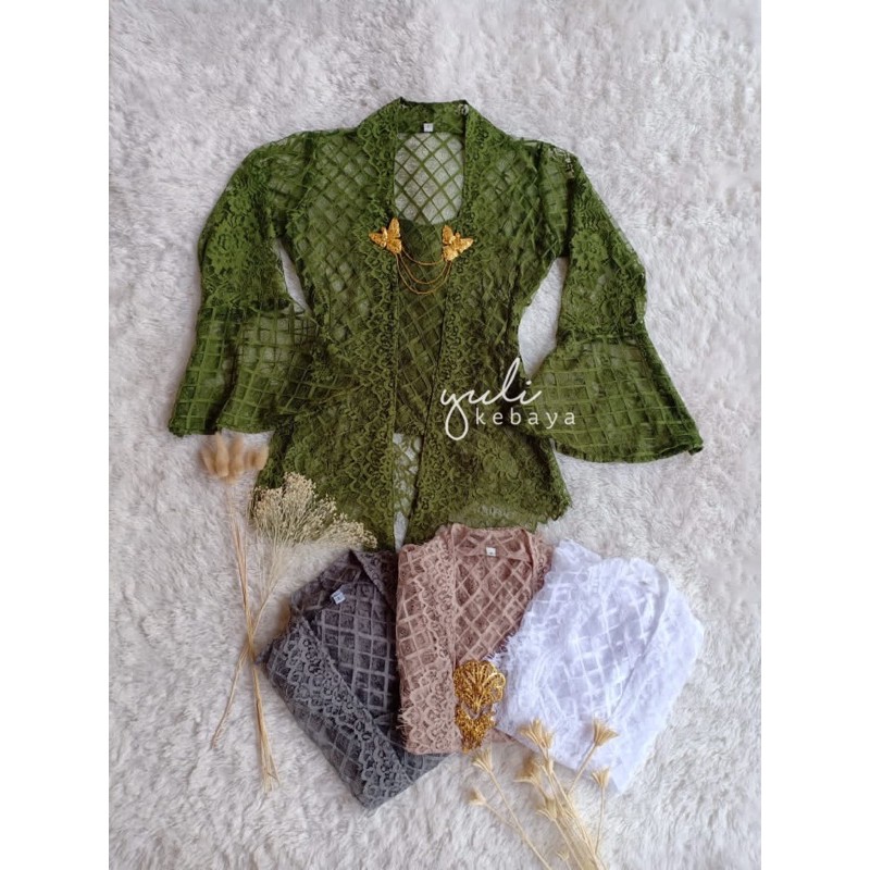 Kebaya Jadi Kutubaru Lengan Lonceng Semi Italy Kancing depan | Kebaya Busui