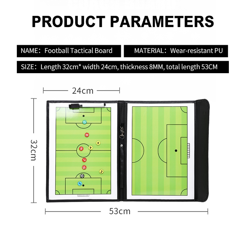 【32*53 CM】Papan Strategi Sepak Bola/Sepakbola Coach Board/Pelatih Tactic Board Magnet/Soccer Coach Board