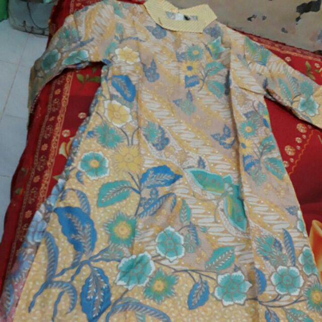 Tunic Afika Pastel Long Blouse Turtle Neck Parang Soft Kupu Floral Seragam Flower Batik Mini Dress