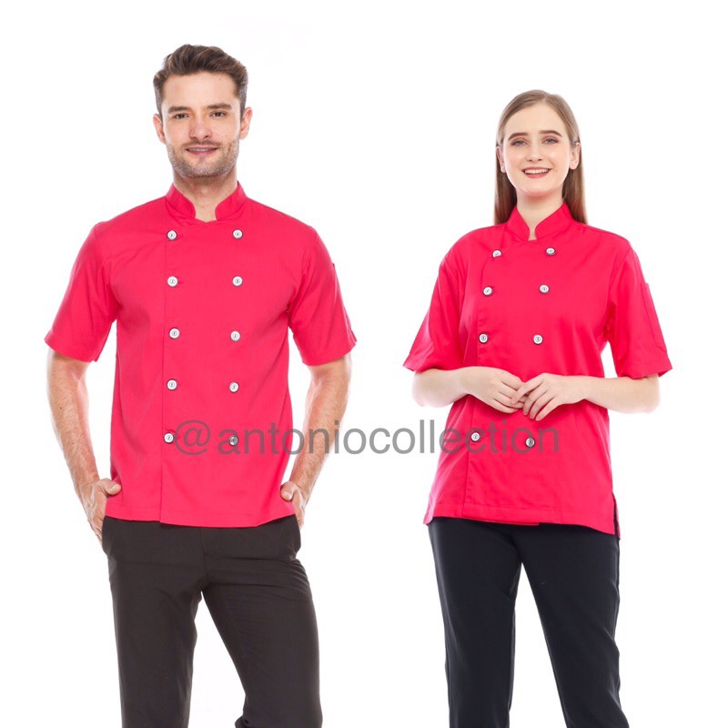 Baju Koki / Chef Jacket UNISEX Lengan Pendek