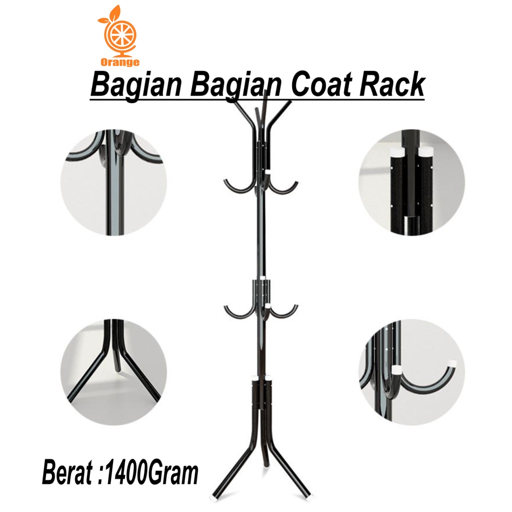 Gantungan Berdiri Jaket Tas Standing Topi Coat Rack Hanger Gantungan Serbaguna CT01