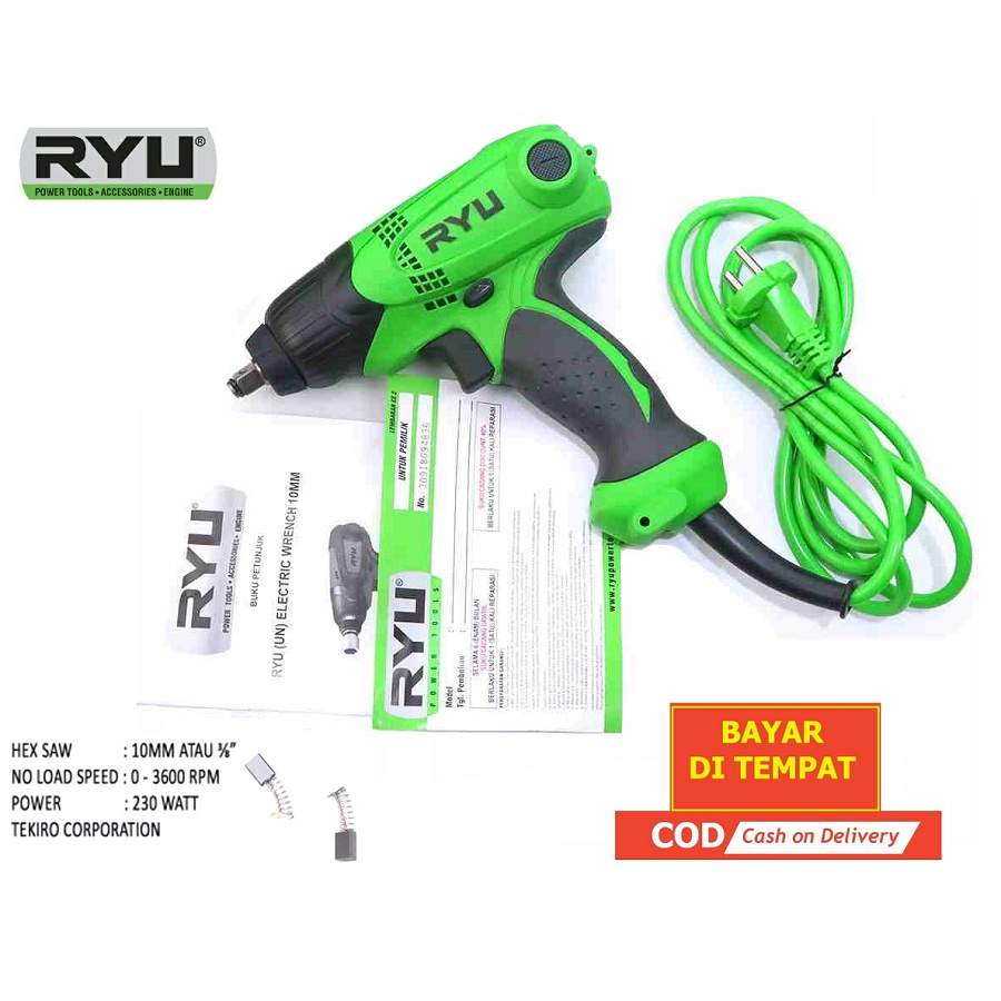 RYU REW10 Impact Wrench Electric Wrench REW 10 Mesin Impact Listrik / Mesin Alat Buka Baut Elektrik Listrik REW 10mm