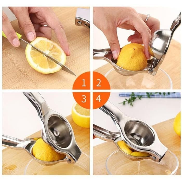 Alat Peras Jeruk ( Packing Box Warna ) – AC 14 - Lemon squeezer Peralatan Alat Peras Perasan Jeruk dan Buah Manual Besi Stainless Steel Higienis Anti Karat Hight Quality untuk hidup sehat metode air sari lemon diet atau MPASI Asi Bayi