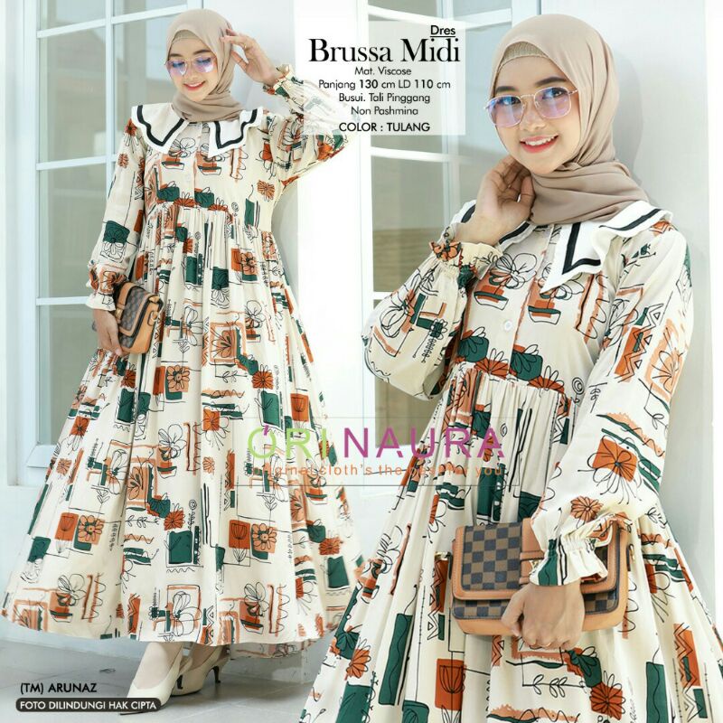 Mozaik,Etno,Brussa Midi Dress Ori by Ori Naura