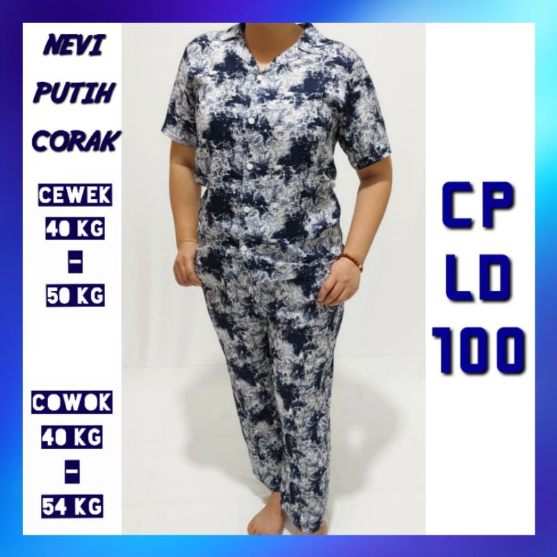 ONE SET PIYAMA RAYON JUMBO WANITA SETELAN CELANA PANJANG BIG SIZE