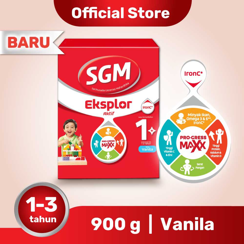 susu SGM eksplor tahap 1 rasa VANILA / MADU 900gr