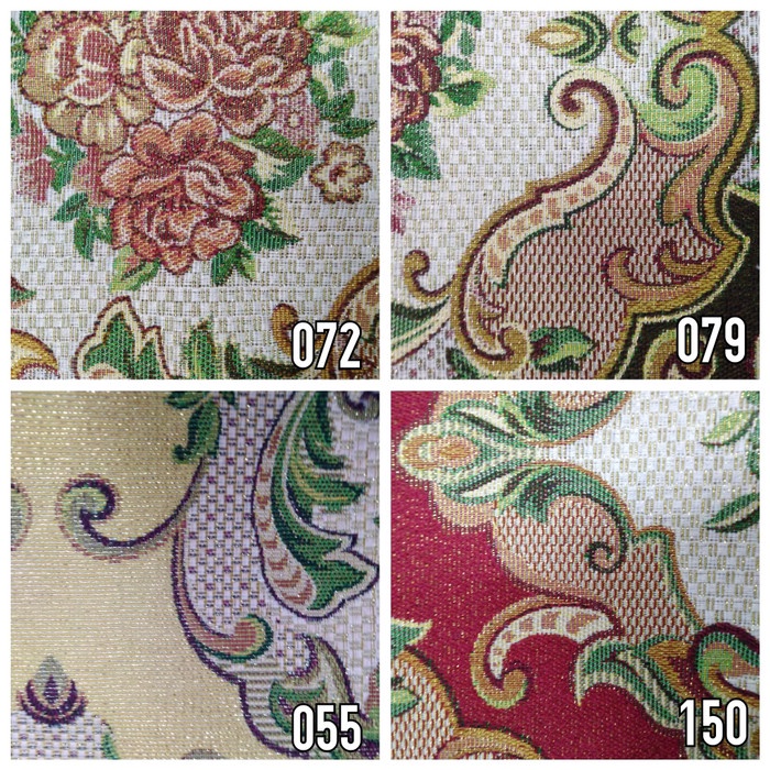 Kain Benang Emas Sofa / Kursi / Jok Motif Bunga Kembang - Marissa ~ TDS486