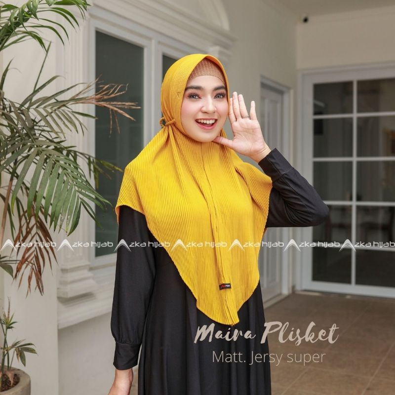 jilbab instan hijab instan bergo maryam plisket maira bahan jersey premium by azka hijab