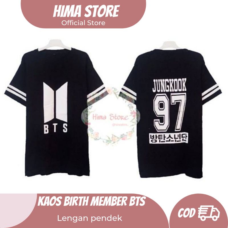 [BISA COD] KAOS BIRTH MEMBER BEYOND THE SCENE HITAM KAOS BTS LOGO KAOS BTS MEMBER UKURAN S-XXXXL Kao