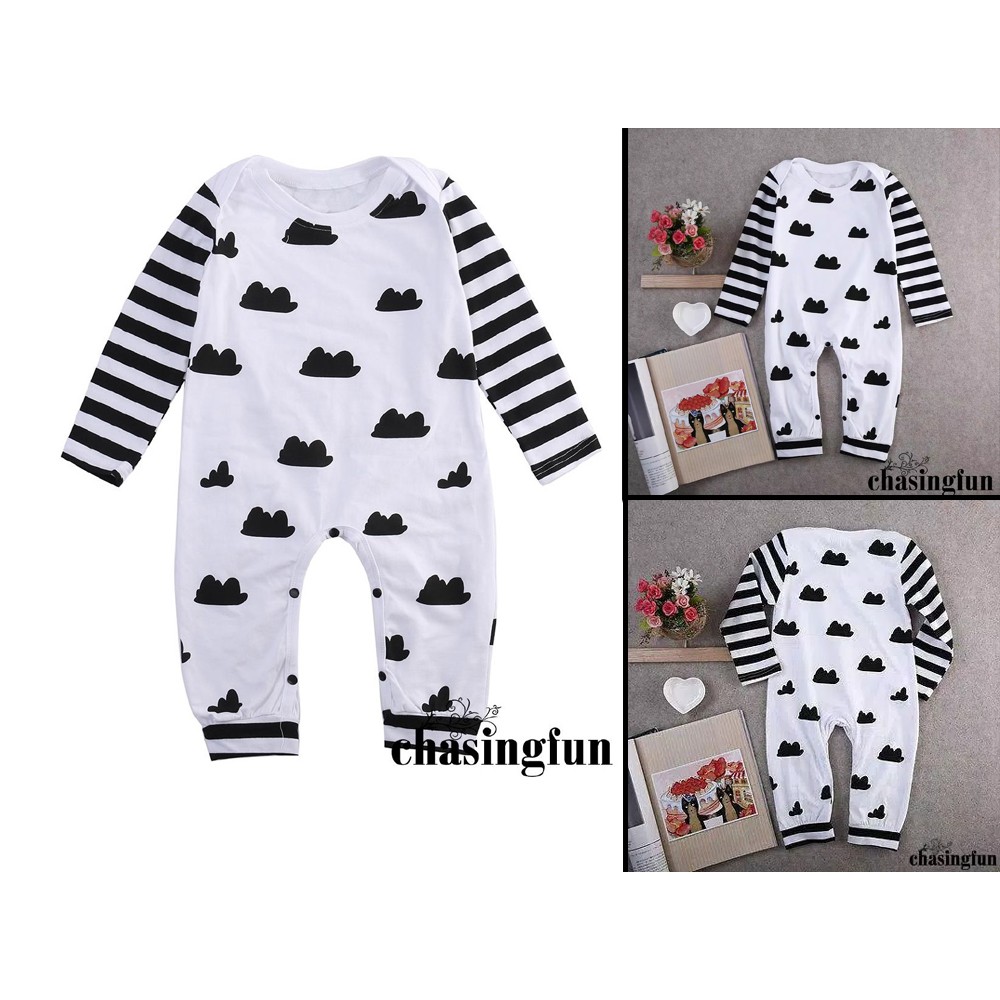 Romper SLEEPSUIT sz 70 80 90 100 Cloud Awan Cewek Cowok Kaki Terbuka jumper sleep suit piyama