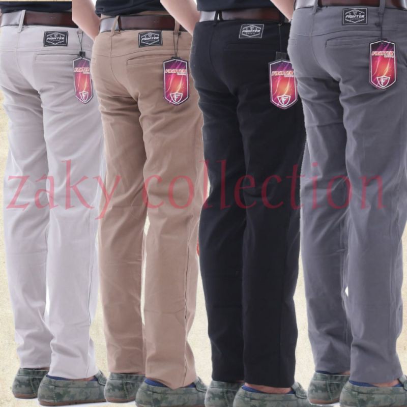 CELANA CHINO PANJANG PRIA BAHAN BOSS DIAMON DISTRO ABU HITAM MOCA CREAM SIZE 28-38 KERJA HARIAN