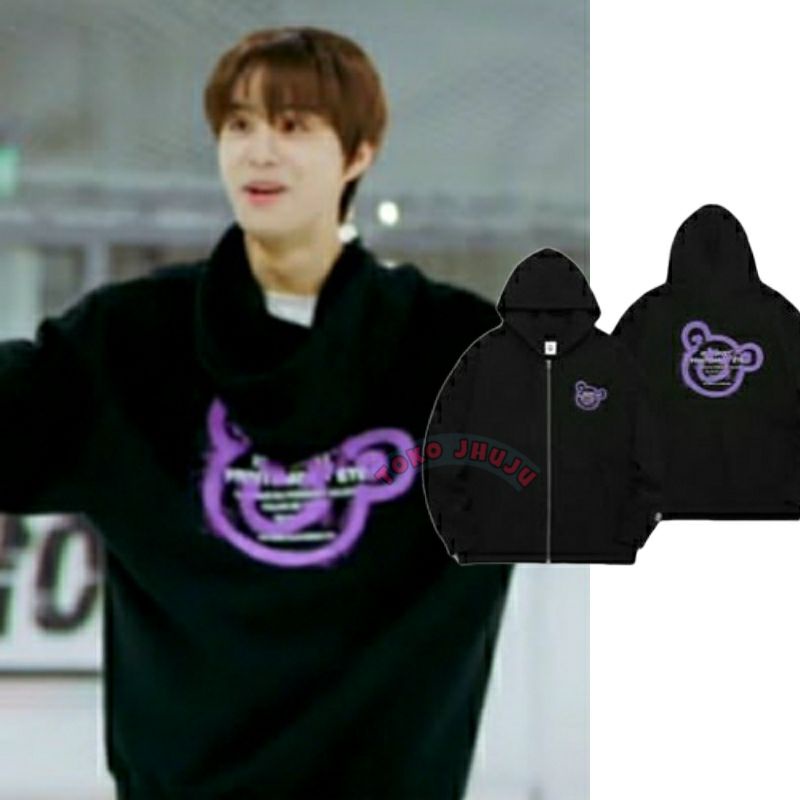 Jaket Hoodie Zipper NCT Jungwoo style ITKUS BRAR UNGU print DTF