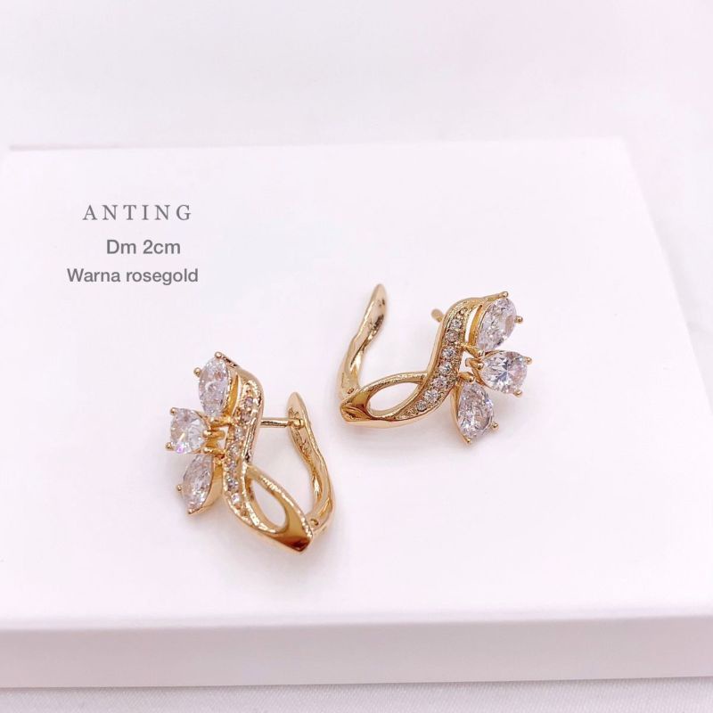 Anting Silver925 Perak Mata kilau Anti Karat anti alergi anting Zircone premium berlian kilap N506