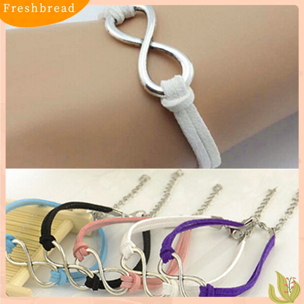 ?Fresh?? Gelang Tangan Unisex/Pasangan Tali Velvet Hias Simbol 8 Infinity Simple