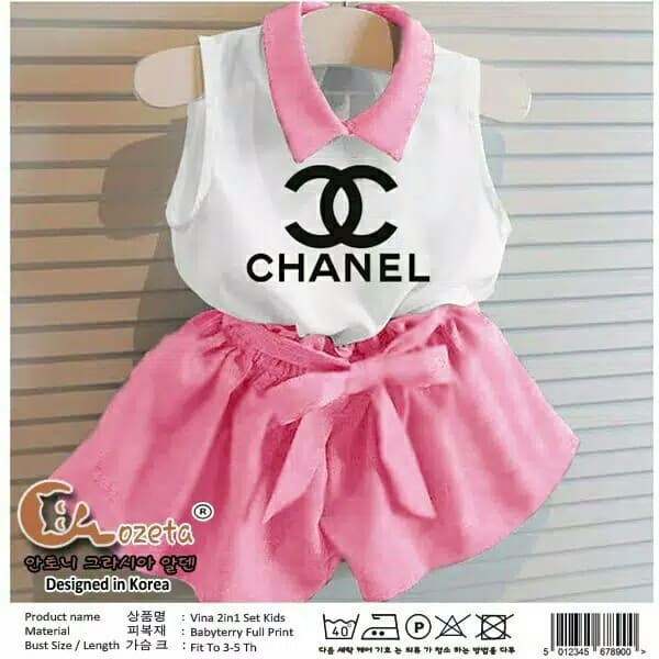 FMJ 215 Setelan Set Vani Channel Pink Up SL Pakaian Baju Anak Perempuan Wanita Cewek Spandek Cantik