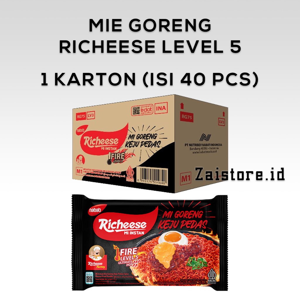 

Ready Stock Richeese Mie Goreng & Mie Ramen Level 5, Level 3, Level 0 - (1 karton isi 40 pcs)