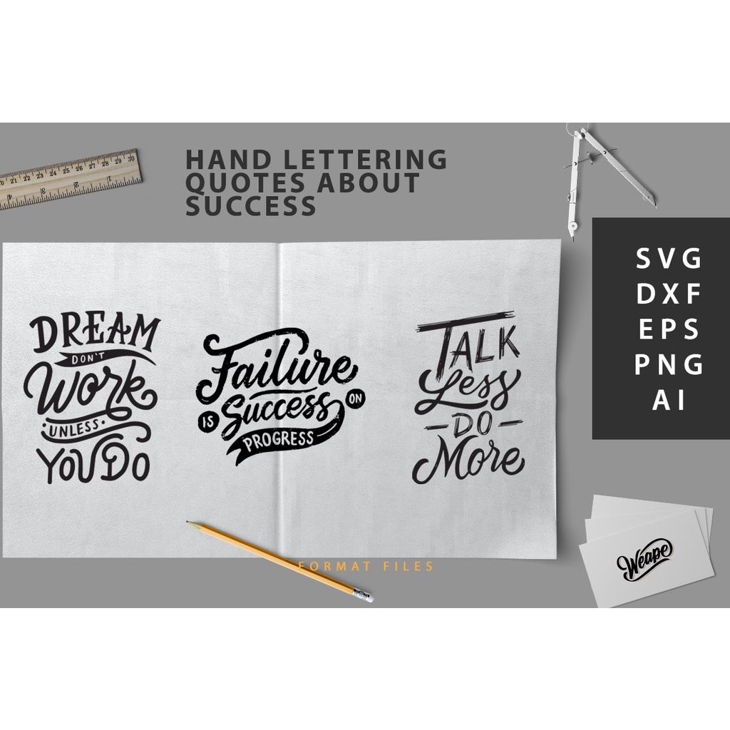 Svg Cut File Hand Lettering Quotes About Success