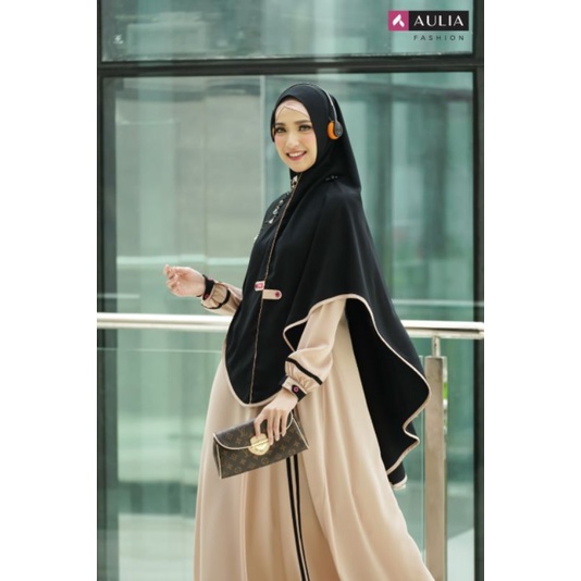 SET GAMIS SYAR'I AULIA FASHION ORIGINAL DAN TERBARU KALEEYA NUDE BLACK DAN BROS SULTAN