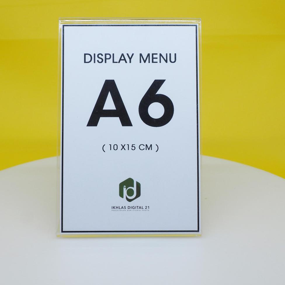 

STOK BANYAK 8925 Acrylic Tent Holder / Akrilik Tent Card A6/ Tempat Brosur Meja ㅰ