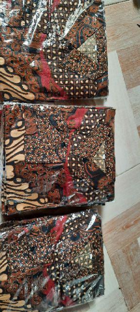 Arjaya Batik Hrb026 Kenongo Kemeja Tosca Pekalongan Padi M L Xl Sogan Printing Halus Kemeja Batik