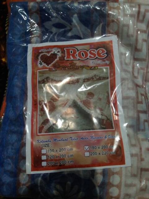 Kelambu kembang rose ukuran 180×200