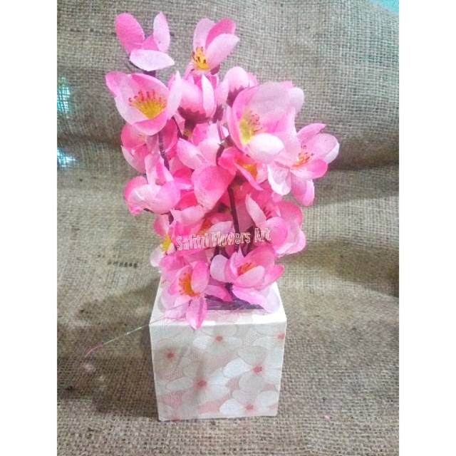 Buket Bunga Sakura Kecil Artificial Bunga Palsu Shopee Indonesia