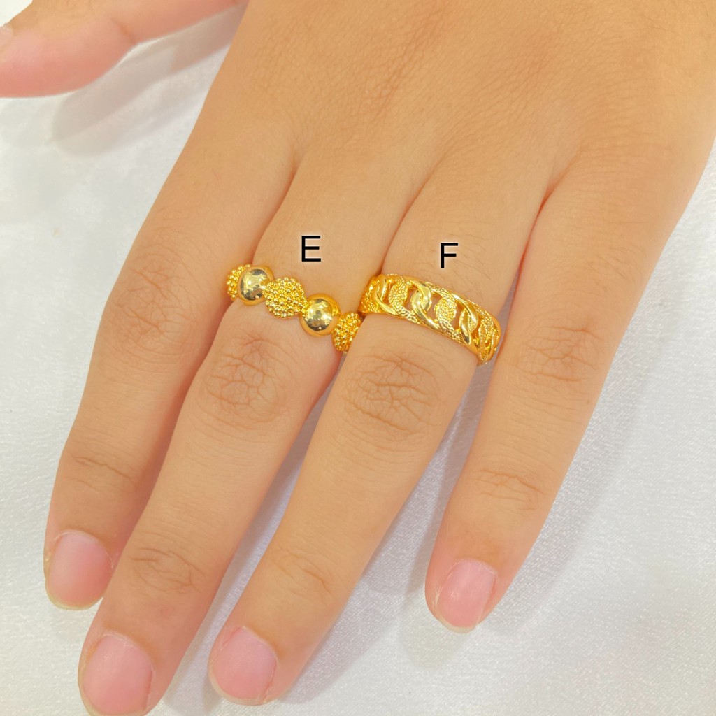 Cincin 24K Lapis Emas Polos Perhiasan Wanita