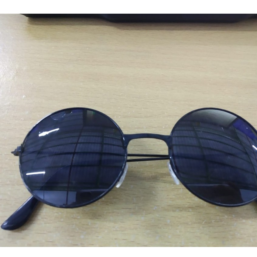 INDOMINI R092 Kaca Mata Bulat Oval Design Fashion Korea Pria/Wanita Kacamata Optik Frame Sunglasses-HITAM FULL