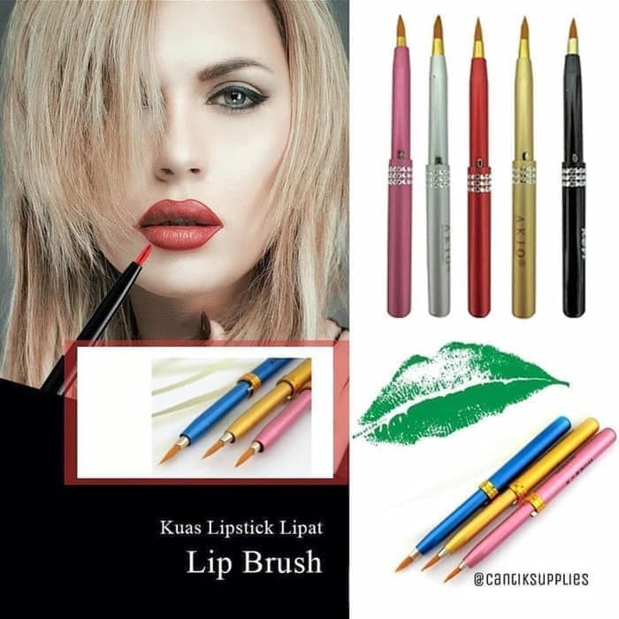 Lipstick Brush Kuas Lipstik Traveling Panjang Pendek Mudah Dibawa
