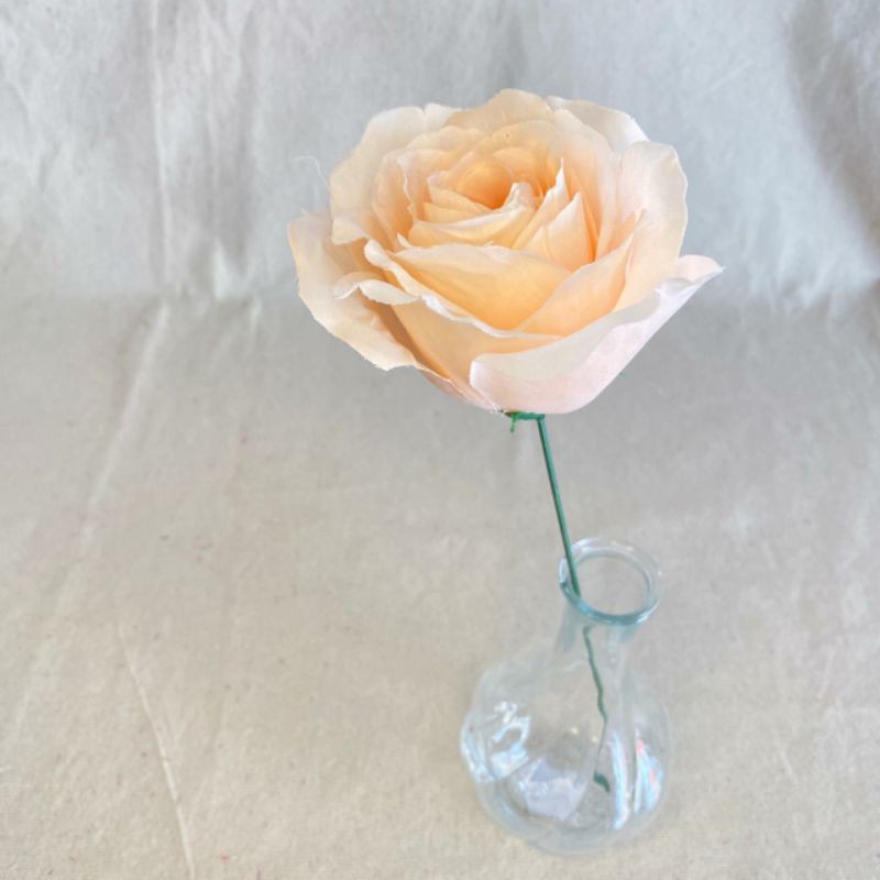 Bunga Artificial Rose Italy X1 (satuan) Bunga Artificial/Bunga Plastik/Bunga Dekorasi/Pernikahan-Peach