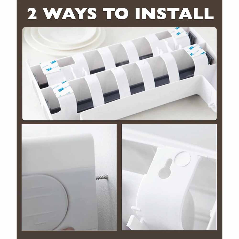 Rak Organizer Tisu Tin Foil Food Wrap Cutter Storage - R60V
