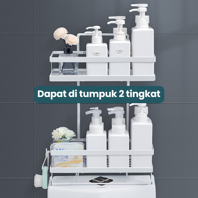 OKK Rak Kamar Mandi Tempel Rak Toilet Tempat Penyimpanan Gantung Anti Karat / Rak Tempat Sabun Shampo Mandi