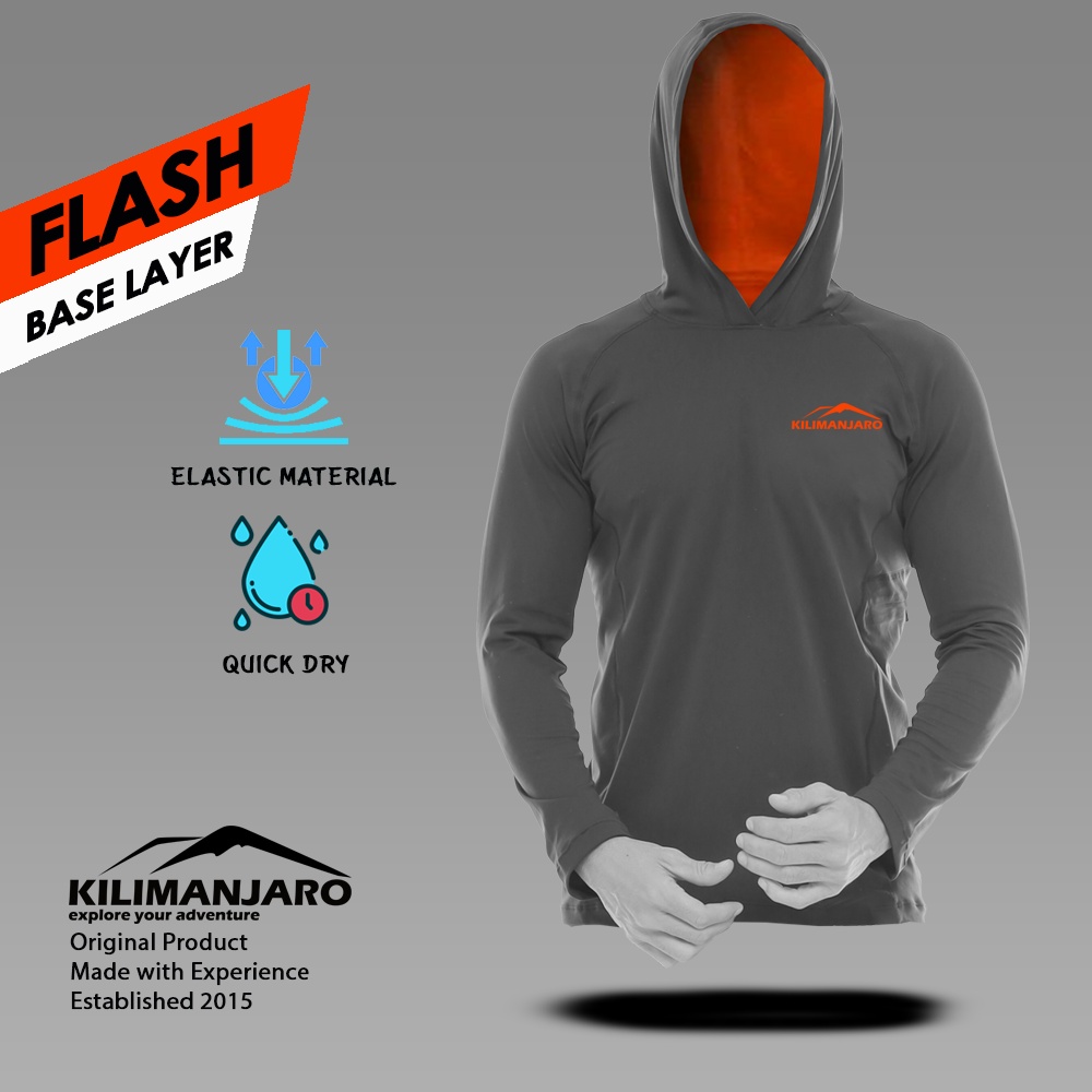 KILIMANJARO FLASH - Base Layer hoodie KIlimanjaro - Baselayer Kilimanjaro Flash - Baju Manset - Manset Baju