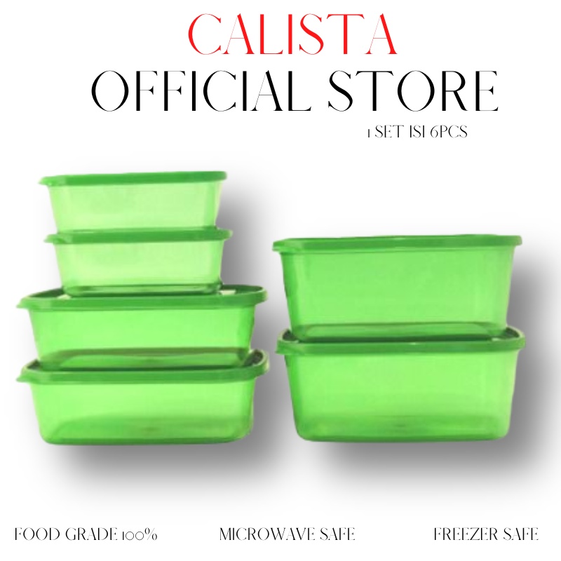 FOOD KONTAINER CONTAINER SET/ TOPLES PLASTIK KOTAK KULKAS CALISTA FURANO SET ISI 6PCS/ TEMPAT PENYIMPANAN MAKANAN BUAH SAYUR DIKULKAS/ FOOD PREPARATION STORAGE ORGANIZER KULKAS SET/ TOPLES PLASTIK CALISTA SATU SET